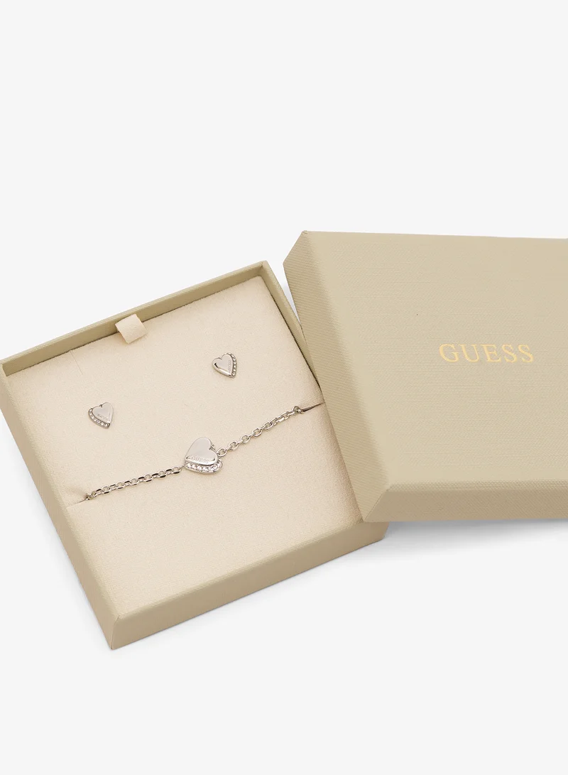 GUESS  Heart Bracelet And  Studs for Women | Best Price UAE